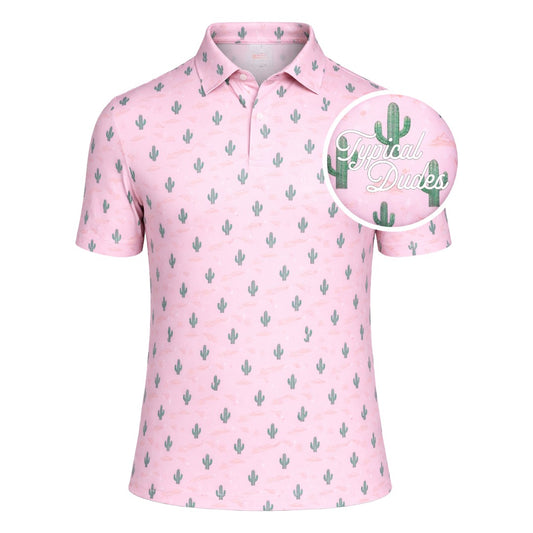 Pink Cactus Golf Polo - Embroidered